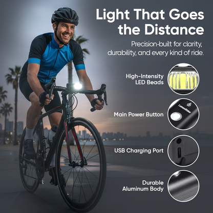 LumenRides Max Drive Front Bike Light